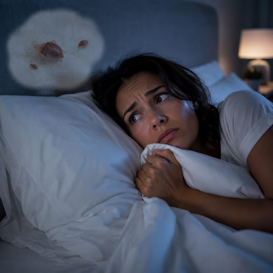 Worried homeowner unable to sleep due to bed bugs
