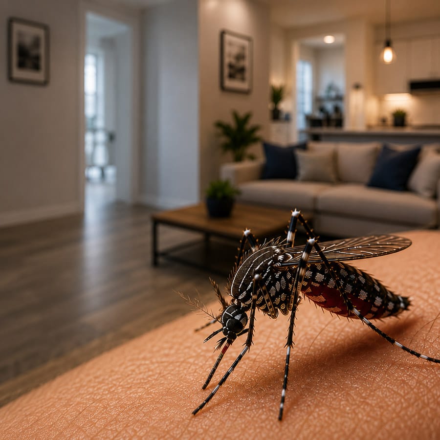 Mosquito chupando sangre