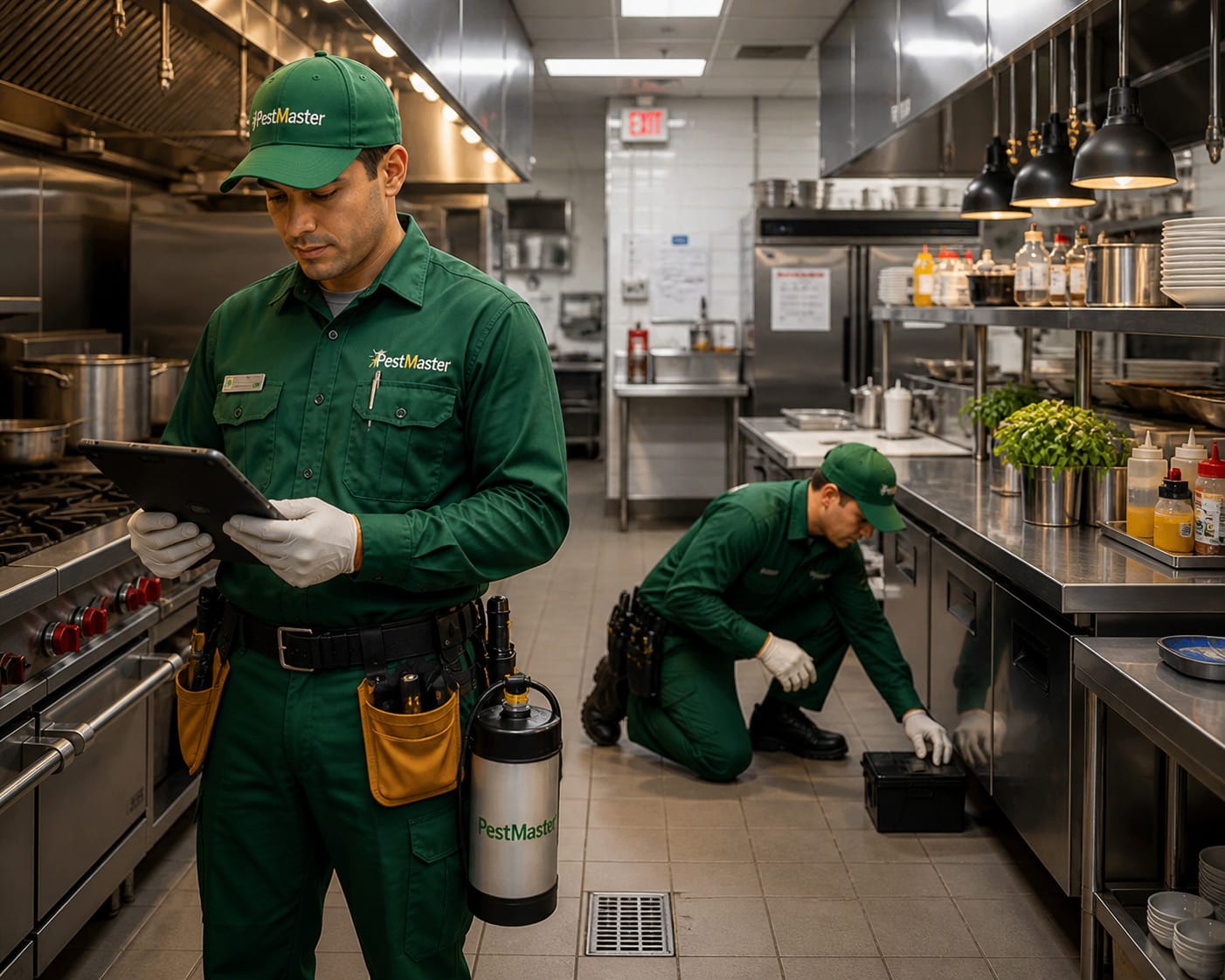 Técnico de Pestmaster inspeccionando una propiedad de Florida Central