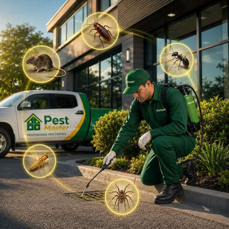 Pestmaster technician providing pest control service at a Central Florida property