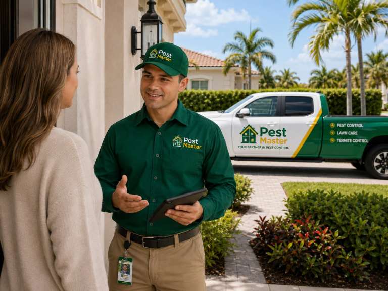 Técnico Pestmaster visitando casa en florida