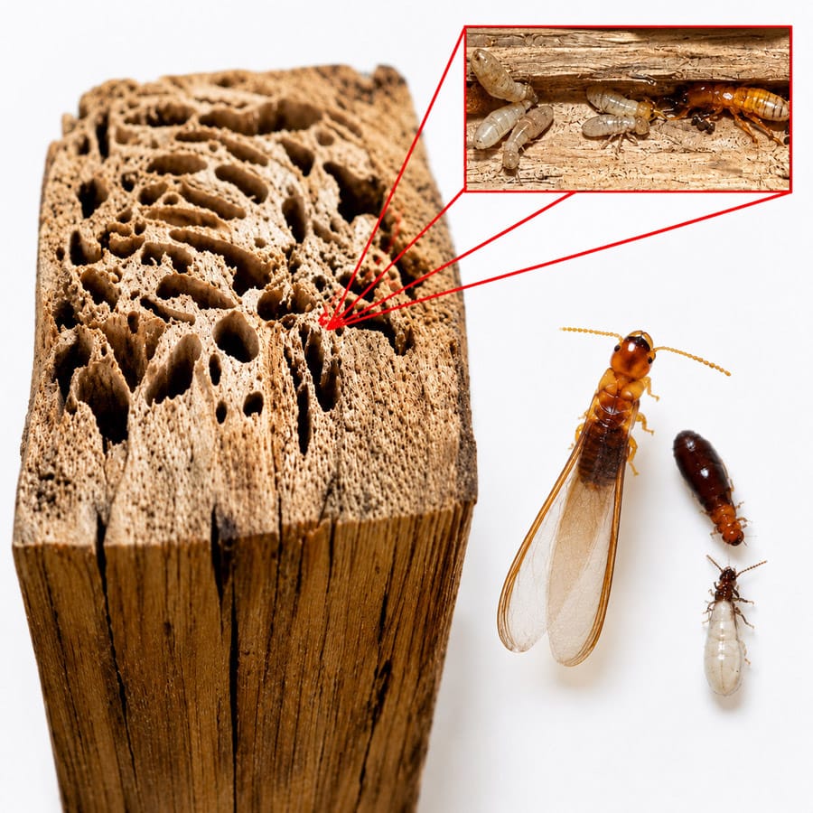 Wood Affected by Termites in Central Florida Homes