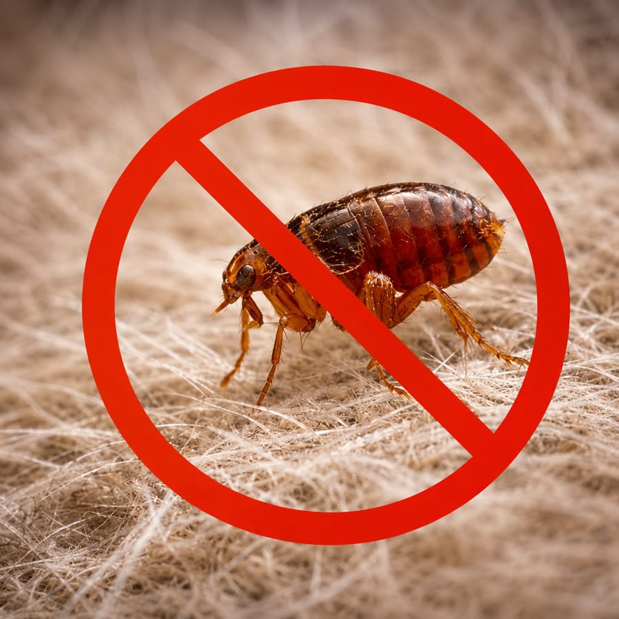 A Flea over a carpet in home