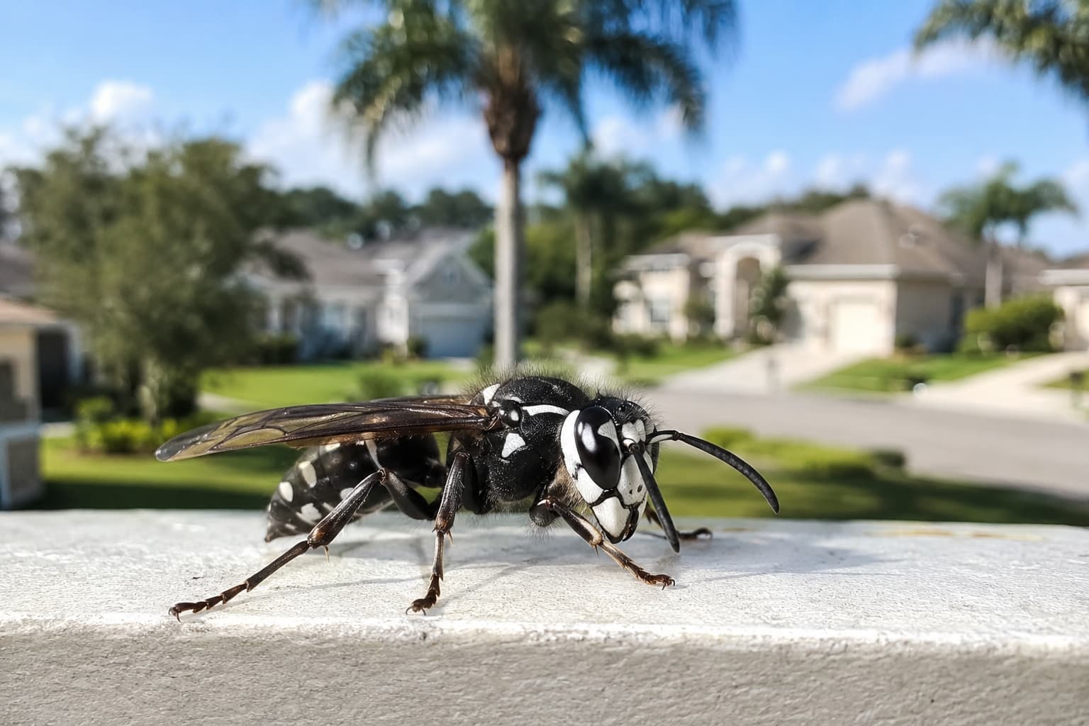 Avispón de cara blanca Bald-faced Hornet en Florida