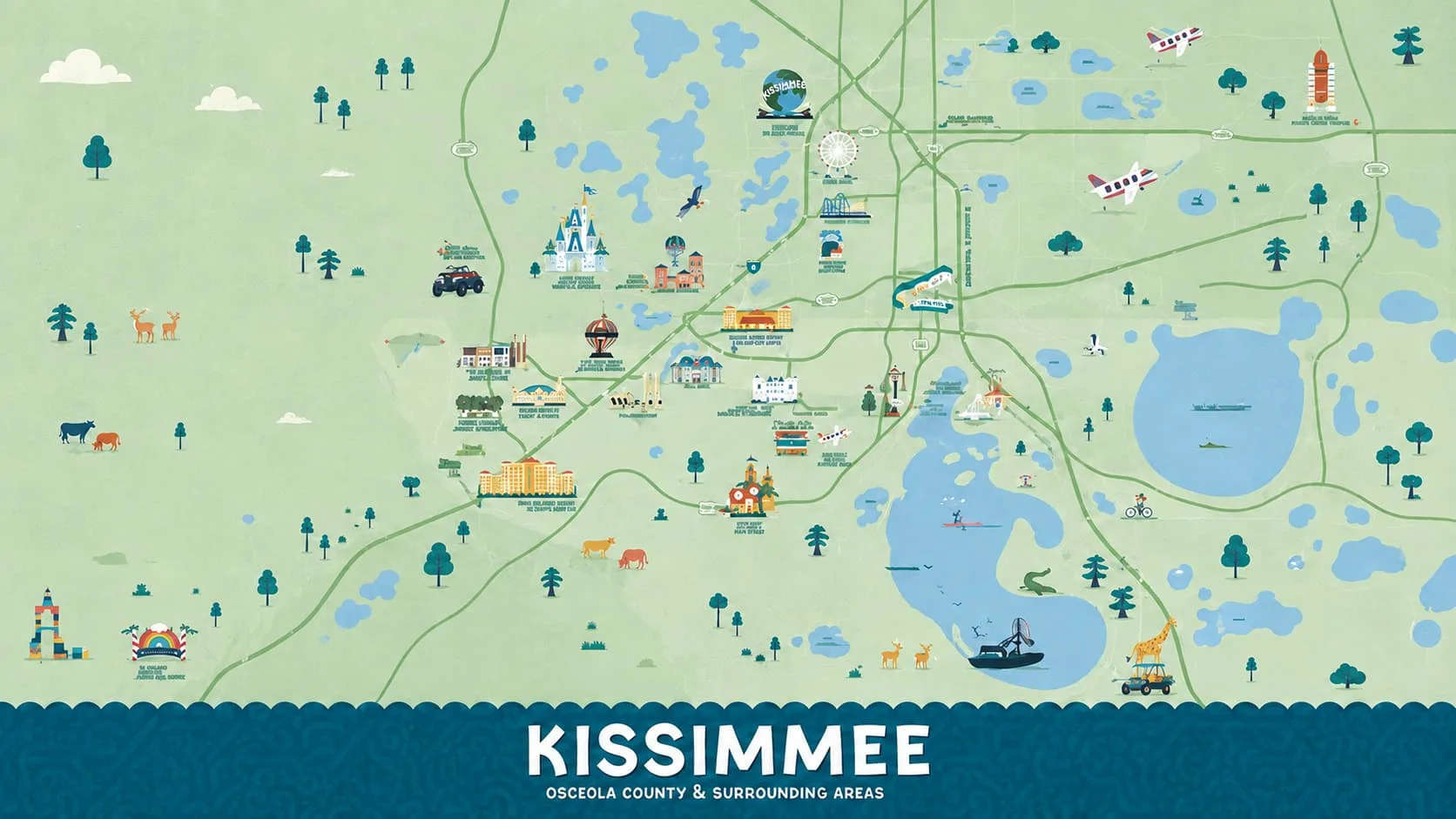 Mapa del área de Kissimmee y Osceola County atendida por Pestmaster